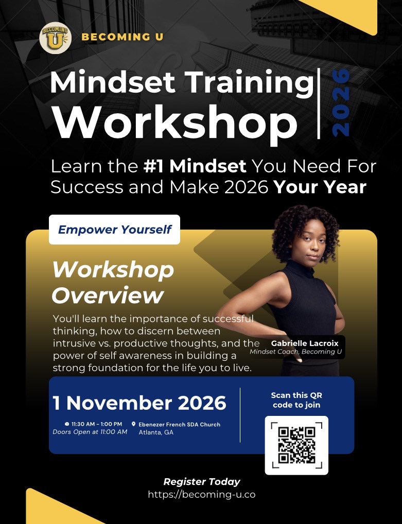 Becoming U Mindset Training Workshop flyer